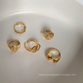 Shangjie OEM anillos Fashion Rings Vintage Trendy Cameo Rings Gold Plated Adjustable Rings for Girls